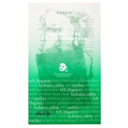 Axis-y - Mugwort Green Vital Energy Complex Sheet Mask - Élénkítő Fátyolmaszk