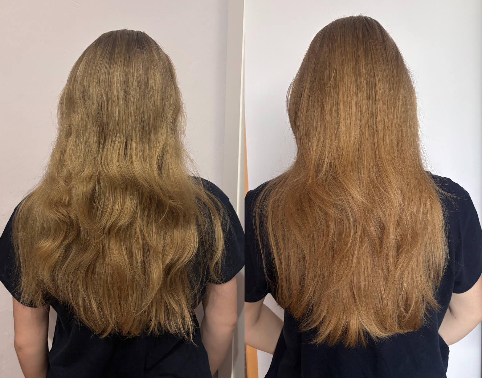 előtte - utána - HairTry Molecular Bond Repair termékcsalád