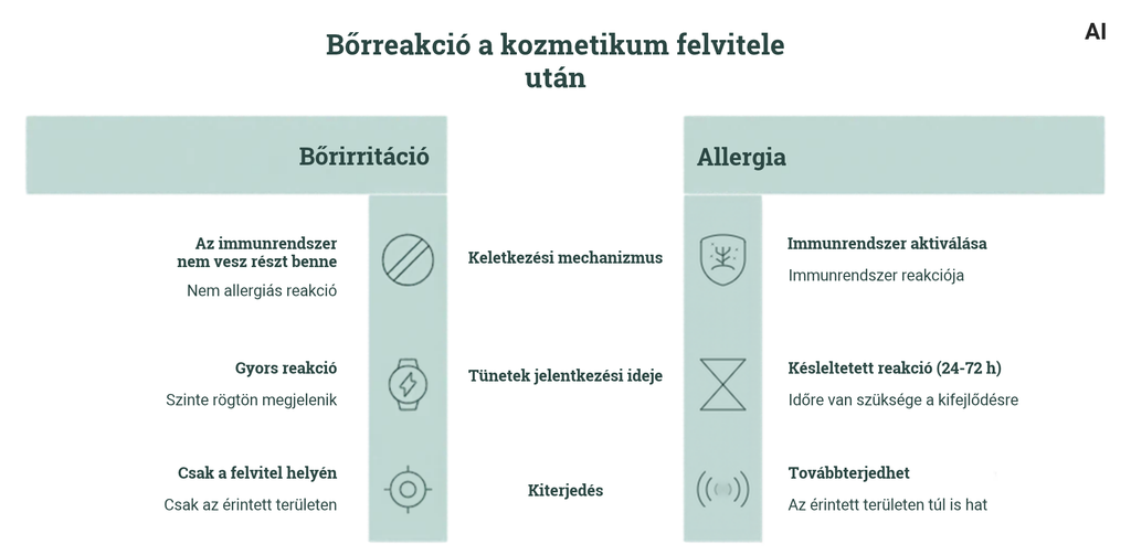 Bőrreakció a kozmetikum felvitele után - allergiateszt