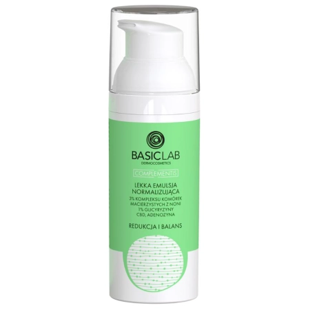 BasicLab - Könnyed Normalizáló Emulzió 3% Noni Anyasejtek Komplexszel, 1% Glicirrizinnal, CBD-vel és Adenozinnal - 50ml