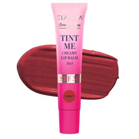 Claresa - Tint Me Creamy Lip Balm 3in1 SPF 30 - Színezett Ajakbalzsam SPF30 UV-szűrővel - Sorbet - 12 ml