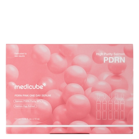 Medicube - PDRN Pink One Day Serum - Egynapos Hidratáló Szérum Kollagénnel és PDRN-nel - 10db x 1,5ml
