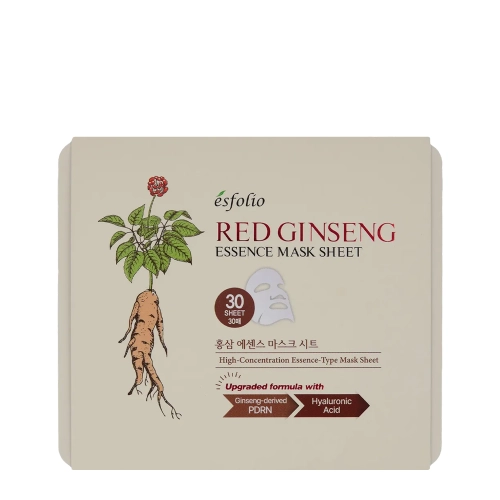 Esfolio - Pure Skin Red Ginseng Essence Mask Sheet - Fátyolmaszk Készlet - 400ml/30db