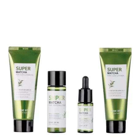 Some By Mi - Super Matcha Pore Care - Starter Kit - Kozmetikai Készlet Tág Pórusok Ellen