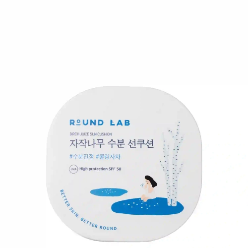 Round Lab - Birch Juice Moisturizing Sun Cushion SPF50 - Hidratáló Napkrém Nyírfalével - 15g