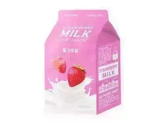 A'pieu - Milk One Pack Mask - Strawberry - Világosító Fátyolmaszk - 21g