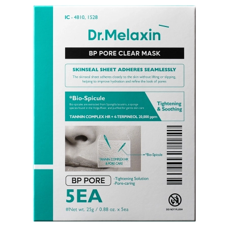Dr.Melaxin - BP Pore Clear Mask Pack - Tisztító Fátyolmaszk Készlet - 5x25g