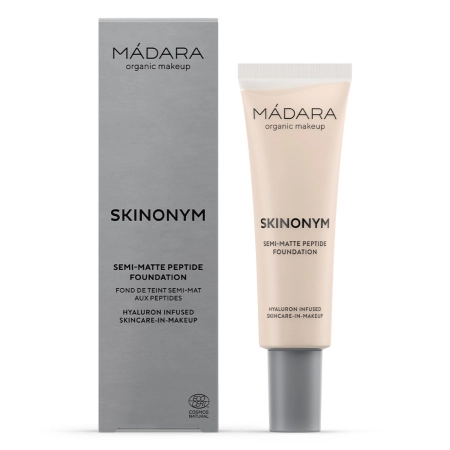 Madara - Skinonym Semi-Matte Peptide Foundation - Félig Matt Alapozó Peptiddel - #10 Porcelain - 30ml
