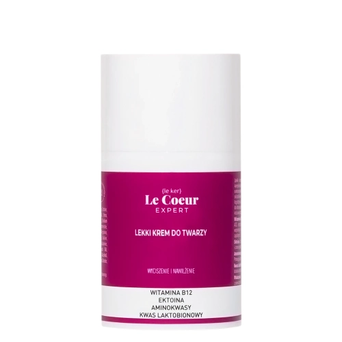 Le Coeur - Expert - Könnyű Arckrém B12-vitaminnal, 3% Ektoinnal, Laktobionsavval és Aminosavakkal - 50ml