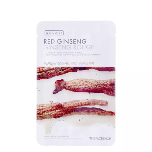 The Face Shop - Natural Mask - Red Ginseng - Fátyolmaszk Vörös Ginzenggel - 20g