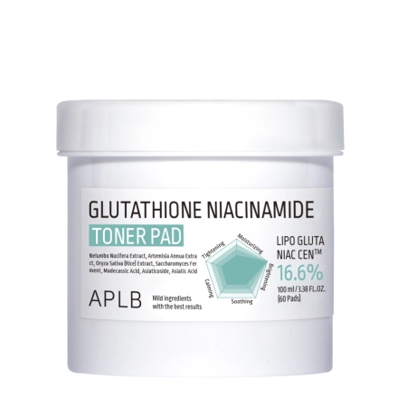APLB - Glutation Niacinamide Toner Pad - Világosító Arckorongok - 60db/100ml