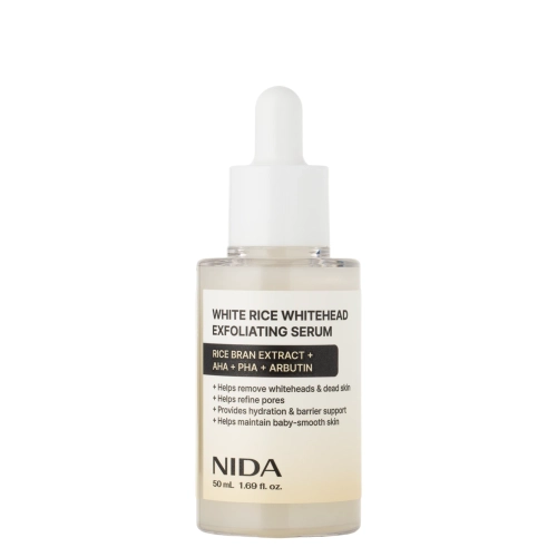 NIDA - White Rice Whitehead Exfoliating Serum - Hámlasztó Arcszérum Fehér Rizs Kivonattal - 50ml