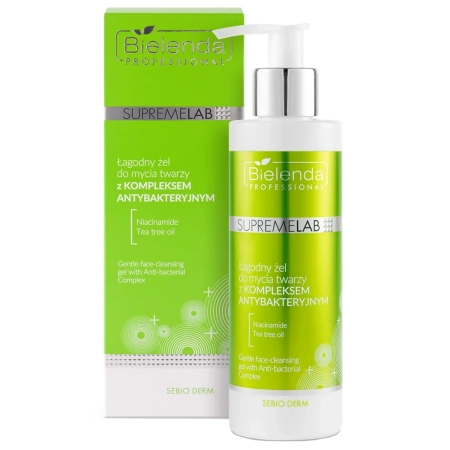 Bielenda Professional - Supremelab - Sebio Derm - Gentle Face-Cleansing Gel with Anti-Bacterial Complex - Kíméletes Arctisztító Gél Antibakteriális Komplexszel - 190g