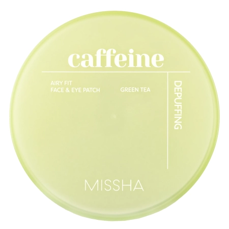 Missha - Airy Fit Caffeine Depuffing Face & Eye Patch - Duzzanatcsökkentő Hatású Hidrogél Arckorongok Koffeinnel - 60db