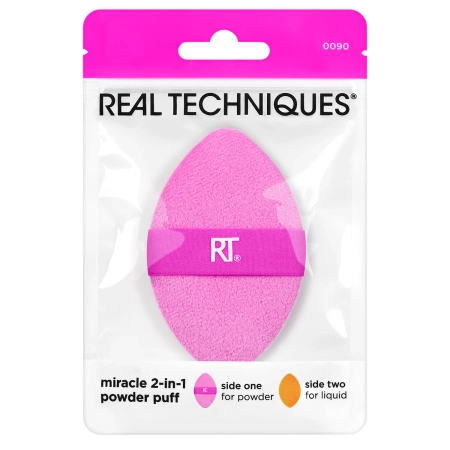 Real Techniques - Miracle Powder Puff - Kétoldalas Pamacs Alapozó és Púder Felvételéhez - 1db