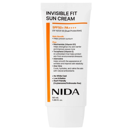 NIDA - Invisible Fit Sun Cream - Arckrém UV-szűrőkkel - 50ml