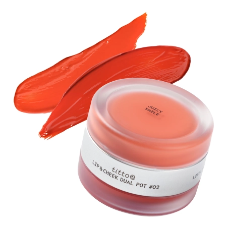 titto - Lip & Cheek Dual Pot - Duó Ajkakra és Orcákra - #02 Juicy Smile/Beach Sunny Girl - 10g