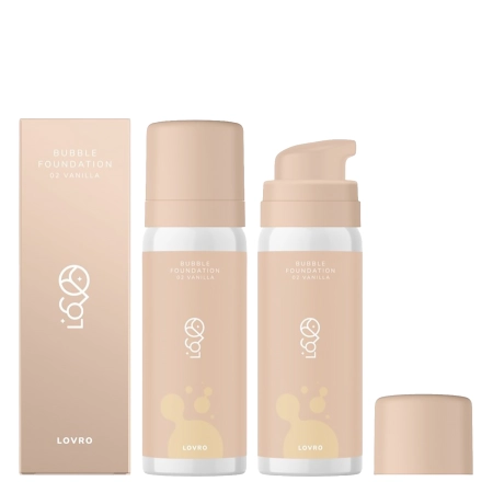 LOVRO - Bubble Foundation - Alapozó Habosított Ragyogtató Formulával - 02 Vanilla - 50ml