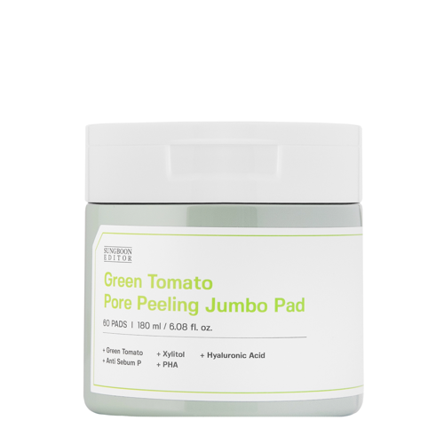 Sungboon Editor - Green Tomato Pore Peeling Jumbo Pad - Hámlasztó Arckorongok - 60db/180ml