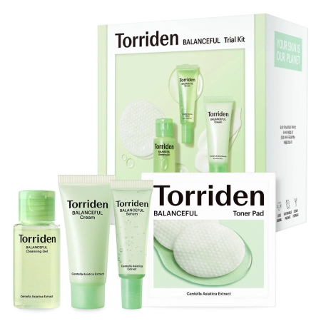 Torriden - Balanceful Trial Kit - Kiegyensúlyozó Arckozmetikumok Készlet - 30ml+10ml+20ml+6db