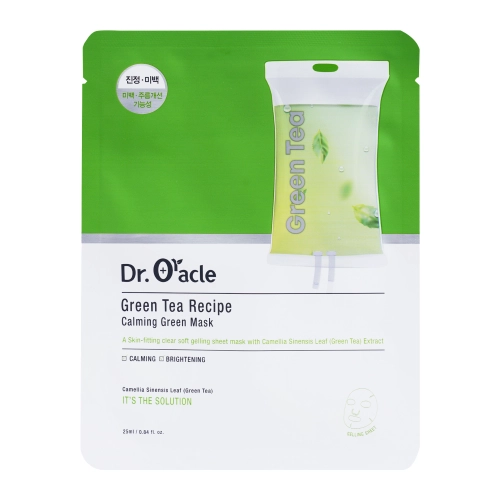 Dr.Oracle - GreenTea Recipe Calming Green Mask - Bőrnyugtató Arcmaszk Zöld Teával - 1db/25ml