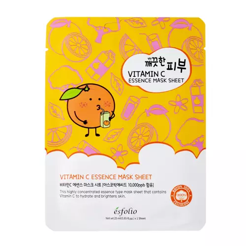 Esfolio - Pure Skin Vitamin C Essence Mask Sheet - C-vitaminos Fátyolmaszk - 25ml