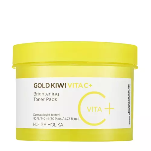 Holika Holika - Gold Kiwi Vita C Plus Brightening Toner Pad - Világosító és Tonizáló Arckorongok - 80db