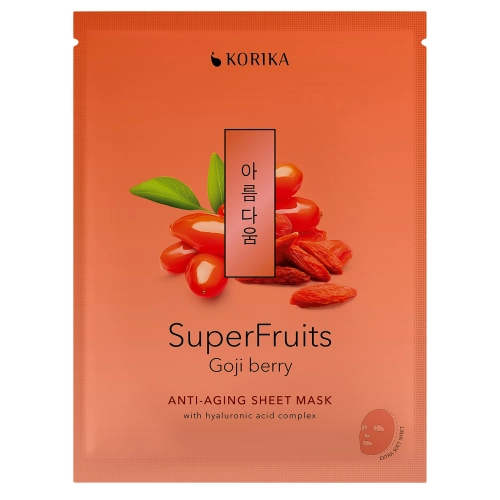 KORIKA - Superfruits Anti-aging Sheet Mask Goji Berry - Ránctalanító Fátyolmaszk - 1db/25g