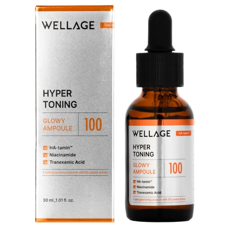 WELLAGE - Hyper Toning Glowy Ampoule - Világosító és Bőrkiegyenlítő Hatású Arc Ampulla - 30ml