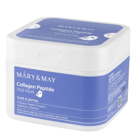 Mary&May - Collagen Peptide Vital Mask - Feszesítő Hatású Arcmaszk Szett - 30db