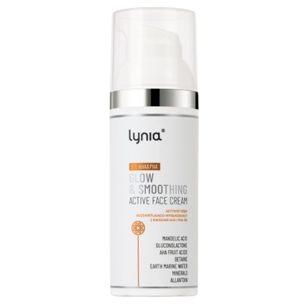 Lynia - Aktív, Ragyogtató és Simító Krém 5%-os AHA- és PHA-savakkal - 50 ml