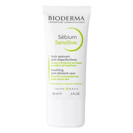 Bioderma - Sebium Sensitive - Nyugtató Krém Aknés Bőrre - 30ml 