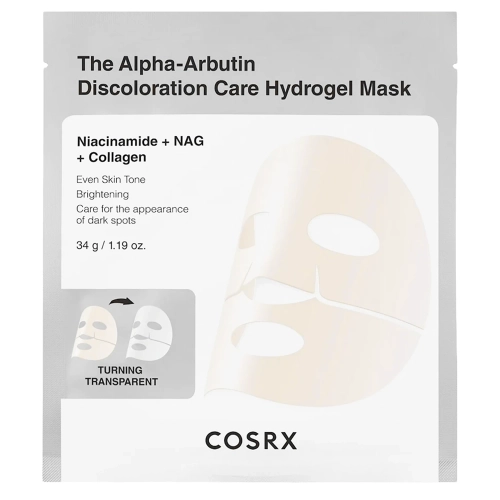 COSRX - Arbutin Discoloration Hydrogel Mask - Világosító Hidrogel Maszk Alfa-arbutinnal - 34g