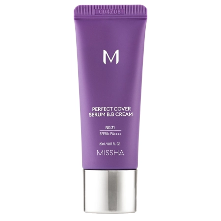 Missha - M Perfect Cover Serum BB Cream SPF50+/PA++++ - Fedő BB Krém-Szérum - No.21 Light Beige - 20ml