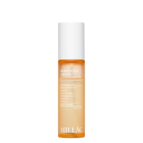 MILLAC - Probiotics III Brightening Intimate Perfume Mist - Probiotikus Illatosító Permet Intim Területekre - Peach Musk - 50ml