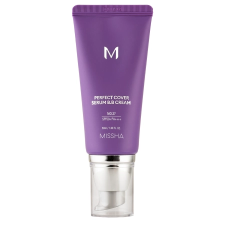 Missha - M Perfect Cover Serum BB Cream SPF50+/PA++++ - Fedő BB Krém-Szérum - No.27 Honey Beige - 50ml