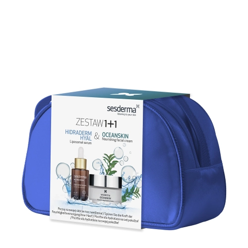 sesderma - Oceanskin + Hidraderm Hyal Set - Szérum + Krém Készlet - Kozmetikai Táska - 30ml+50ml