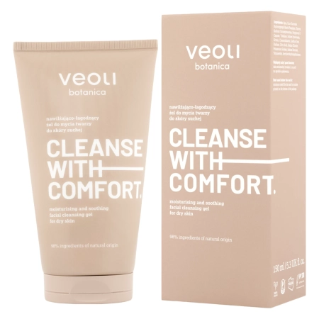 Veoli Botanica - CLEANSE WITH COMFORT - Hidratáló és Nyugtató Arclemosó Gél Száraz Bőrre - 150ml
