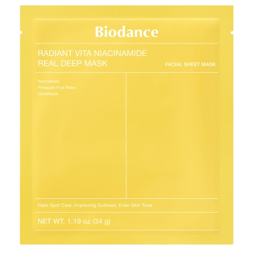 Biodance - Radiant Vita Niacinamide Real Deep Mask - Világosító Fátyolmaszk - 1db/34g
