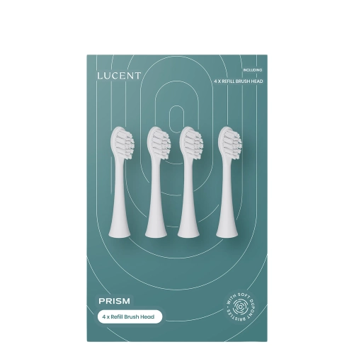 Lucent - Prism Toothbrush Heads - Cserélhető Fogkefe Fejek - White - 4db