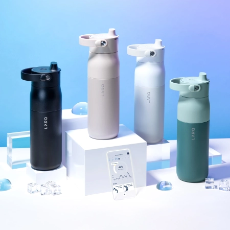 LARQ - Bottle PureVis 2 - Intelligens, Öntisztító Vízszűrő Palack, UV-C Fény - Obsidian Black - 680ml