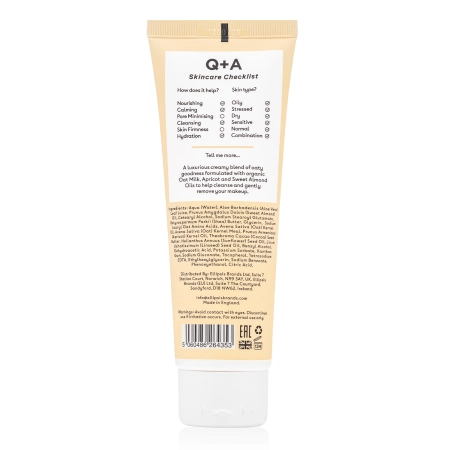 Q+A - Oat Milk Cream Cleanser - Krémes Tisztító Emulzió Zabtejjel -125ml 