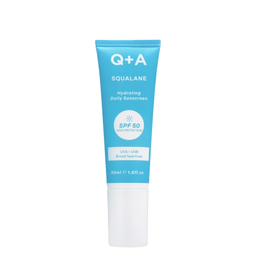 Q+A - Squalane SPF50 Hydrating Facial Sunscreen - Hidratáló Hatású SPF50 Arckrém Szkvalánnal - 50ml