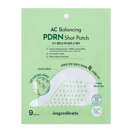 Ongredients - AC Balancing PDRN Shot Patch - Bőrnyugtató Mikro-tűs Akne Elleni Tapaszok - 9db
