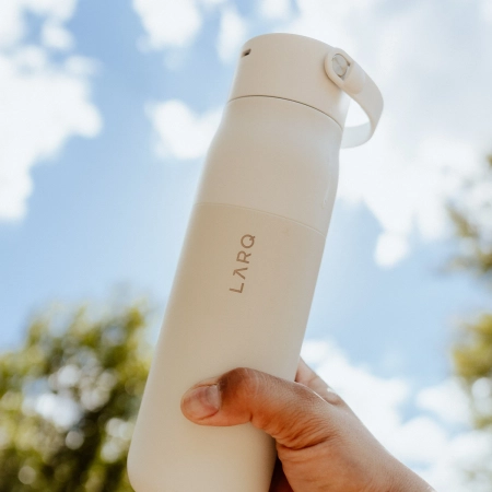 LARQ - Bottle PureVis 2 - Intelligens, Öntisztító Vízszűrő Palack, UV-C Fény - Granite White - 680ml