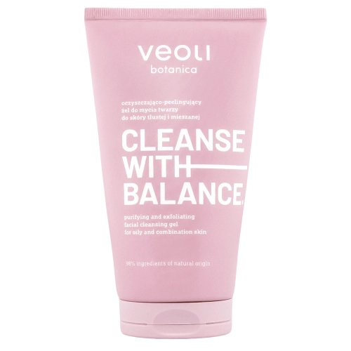 Veoli Botanica - CLEANSE WITH BALANCE - Hámlasztó Hatású Arclemosó Gél Zsíros és Kombinált Bőrre - 150ml