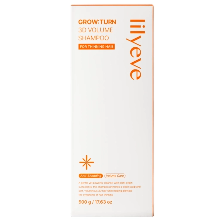 lilyeve - Grow Turn 3D Volume Shampoo - Erősítő Sampon Hajra és Fejbőrre - 500g