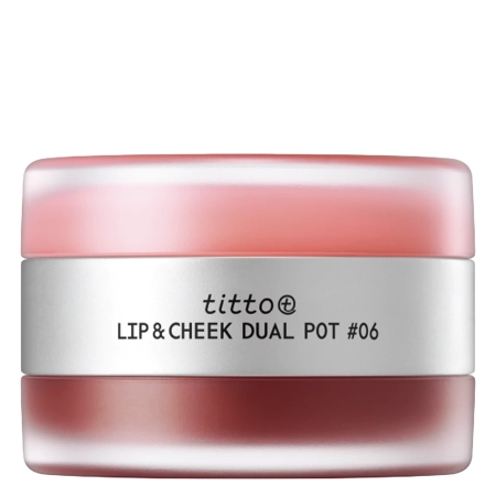 titto - Lip & Cheek Dual Pot - Duó Ajkakra és Orcákra - #06 Dry Rose/Veiled Rosy - 10g