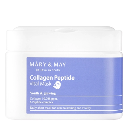 Mary&May - Collagen Peptide Vital Mask - Feszesítő Hatású Arcmaszk Szett - 30db