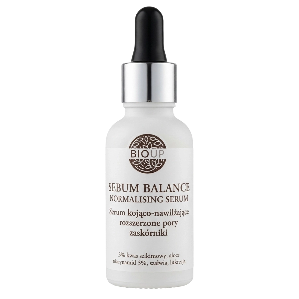 Bioup - SEBUM BALANCE - Hidratáló és Bőrnyugtató Szérum Kitágult Pórusokra, Mitesszerekre, Bőrhibákra - 30ml